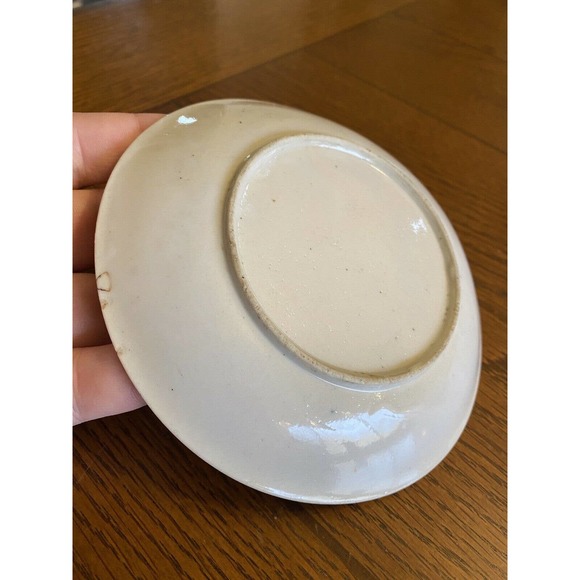 Vintage 1940s WW2 Japanese Glazed Ceramic Dish Stamped Painted Mountain Scene - Picture 3 of 7